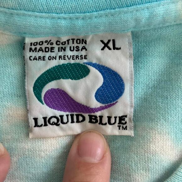 Vintage Liquid Blue Grateful Dead Spring Tour Tie Dye T-Shirt XL USA - Picture 4 of 7